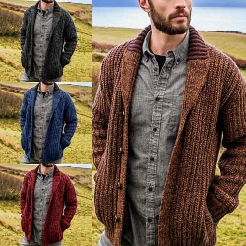 2021 autumn and winter new mens cardigan single breasted sweater top European and American sweater