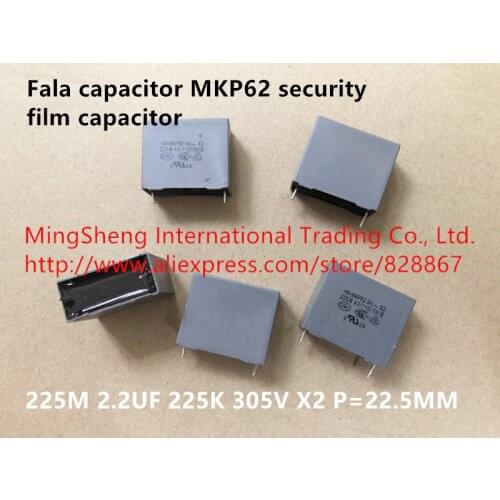 Original new 100% fala capacitor MKP62 security film capacitor 225M 2.2UF 225K 305V X2 P=22.5MM (Inductors)