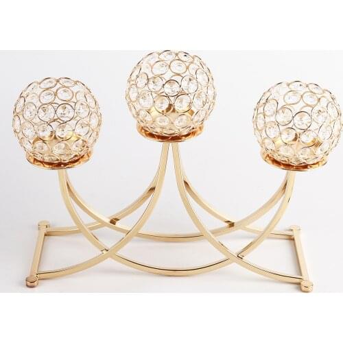3 Arms Candelabras Crystal Candle Holder Candlelight Arch Bridge Goblet Candle Holder Tealight Candlestick Holder Home Decor