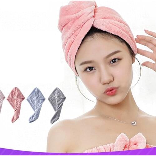 Microfibre After Shower Hair Drying Wrap Womens Girls Ladys Towel Quick Dry Hair Hat Cap Turban Head Wrap Bathing towel