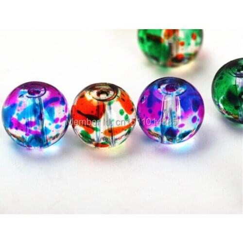 12MM Mixed Colorful Glass Loose Beads For Europe Jewelry Bracelet&Necklace Findings 60pcs/lot FL20