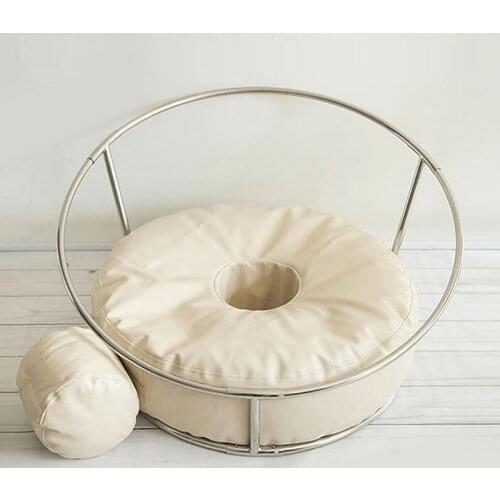 Newborn Photography Props Baby Flokati Photo Shoot Accessories Basket For Studio Big Size Bean Bag(No Filling)+ Nest Round Shelf