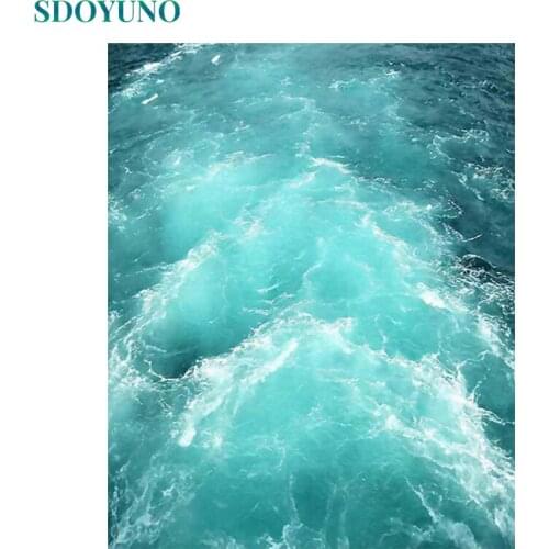 SDOYUNO Paint By Numbers For Adult Seascape DIY Oil Painting By Numbers On Canvas Landscape 60x75cm Frame Number Painting Decor