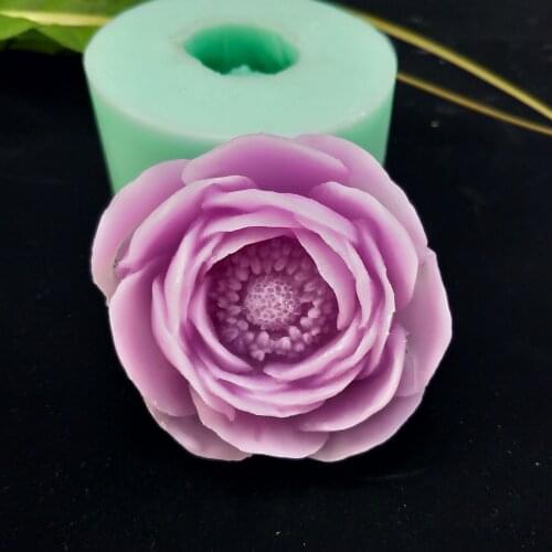 PRZY HC0177 Silicone Soap Molds DIY Rose Flowers Soap Making Moulds Clay Peony Carnation Candle Aroma Resin Rubber Eco-friendly