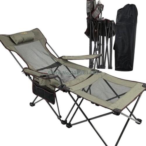 Outdoor Folding Chairs, Recliners, Ultra-light Portable Backrest Chairs, Thick And Bold Camping Outdoor Lunch Break Bed Postage