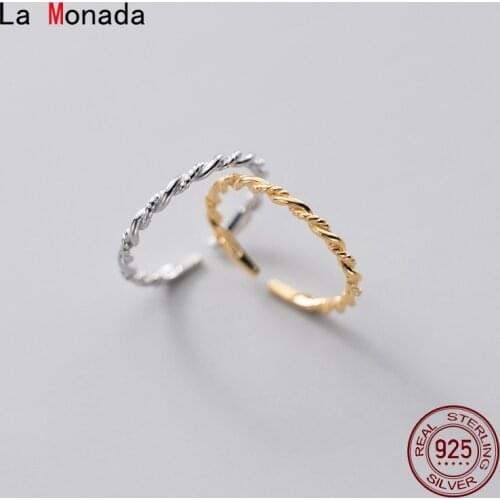 La Monada Twisted Finger Rings For Women 925 Silver Jewelry For Women Rings Adjustable Jewelry Silver Ring 925 Women Korean