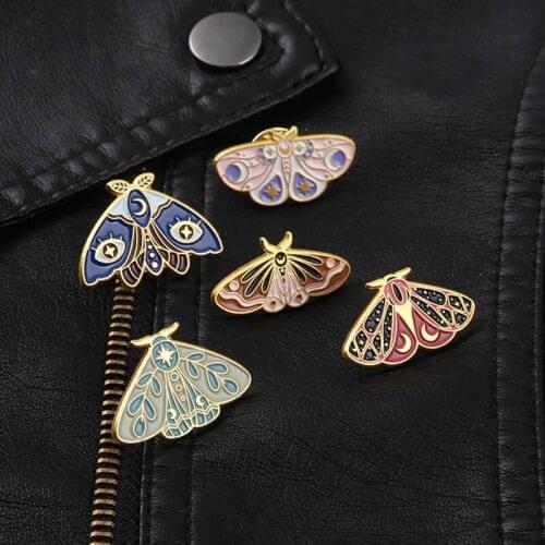Moth Butterfly Shape Bag Clothes Brooch Badge Gothic Jewelry Gift For Kids Friends Bag Clothes Lapel Pin