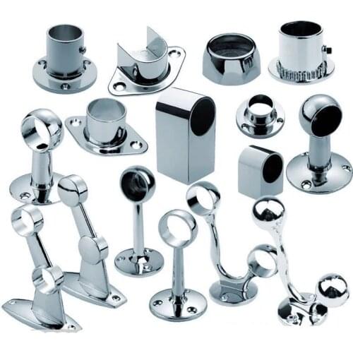 10pcs Hot steel flange Seat 19/25mm pipe Base Fixed clamp tube socket curtain rod closet hanger bracket wardrobe accessories