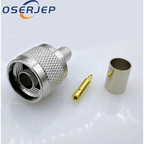 10pcs/lot N Connector N-Type Male Connector RF Coaxial Connector RG58 Coaxial Adapter N-J-3 for mobile booster