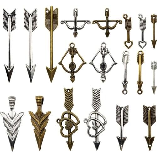 38 Pcs Craft Supplies Mixed Zinc Alloy Arrows Charms Pendants For DIY Necklace Bracelet Crafting Jewelry Findings Accessory