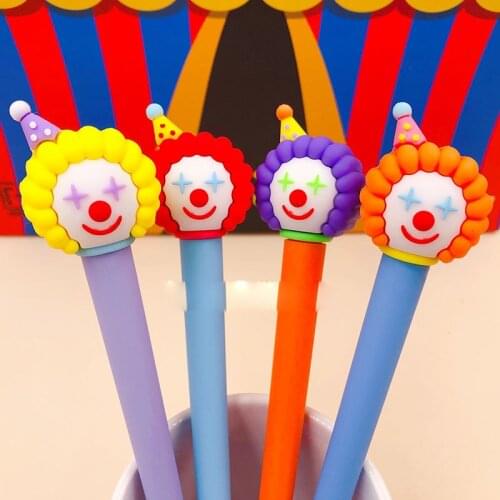 48 pcs/lot Creative Clown Circus Gel Pen Cute 0.5 mm black ink Signature Pens School Office writing Supplies Promotional Gift