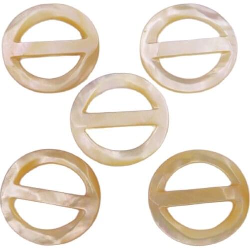 5 PCS 21mm Natural light yellow Scarf Ring Buckle Clip Slide shell