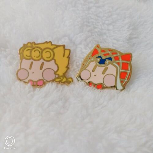 Anime JoJos Bizarre Adventure Mista Giorno Cosplay Metal Bedge Bag Badge Button Brooch Pin Souvenir Costume Props Xmas gift