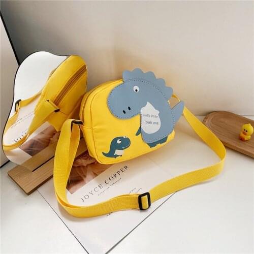 Cartoon Dinosaur Childrens Cute Messenger Bag Fashion Girls Nylon Small Shoulder Bag Mini Coin Purse for Boys Kids Handbags
