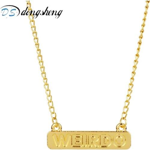 Dongsheng Wholesale TV Jewelry RIVERDALE Theme Letter WEIRDO Pendant Necklace for Women Men Best Friend Jughead Bestie Necklace