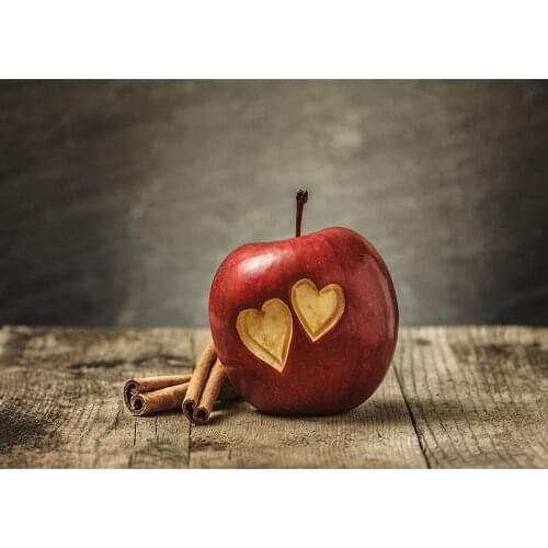 Red Apple Heart Bokeh Photo Backgrounds Vinyl Cloth Photography Backdrop for Children Lovers Valentines Day Wedding Photophone