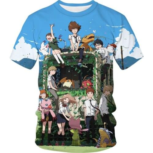 Anime T-Shirt Digimon Adventure 3D Printed Men Women Streetwear Digital Monsters T Shirt Kids O-Neck Tees Tops Boy Girl Clothing
