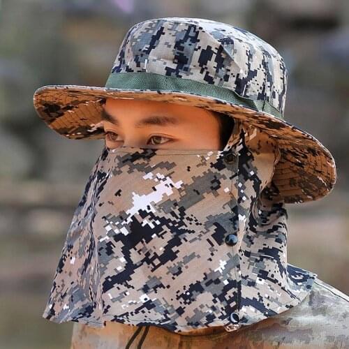 Outdoor Men Wide Brim Fishing Hats Quick Drying Summer Sun Cap For Travel Mountain Climbing Bucket Hat Camouflage Fisherman Hat