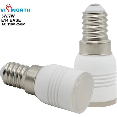Mini Ceramic White Body E14 Led Bulbs 5W 7W Crystal Lamp SMD3014 24PCS Leds AC 110V 220V 240V Spotlight Warm Cold White
