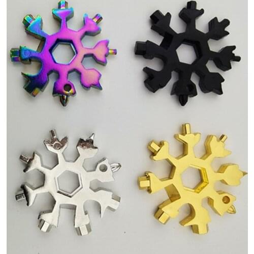 18-in-1 Snowflake Multi-Tool Portable Pocket Tool Wrench Ratchet Combination Metric Christmas Gift Set Socket Wrenches Nut Tools