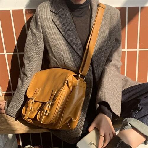 Womens Fashion Trend Shoulder Crossbody Bags Female Large Capacity Flap Messenger Bags Casual Soild Color Handbags Travel Bags