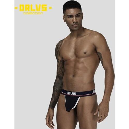 ORLVS Brand Mens Sexy Underwear Cotton Briefs Bikini Breathable Penis Pouch Ass Freedom Thongs Male Lingerie Gay Panties OR185