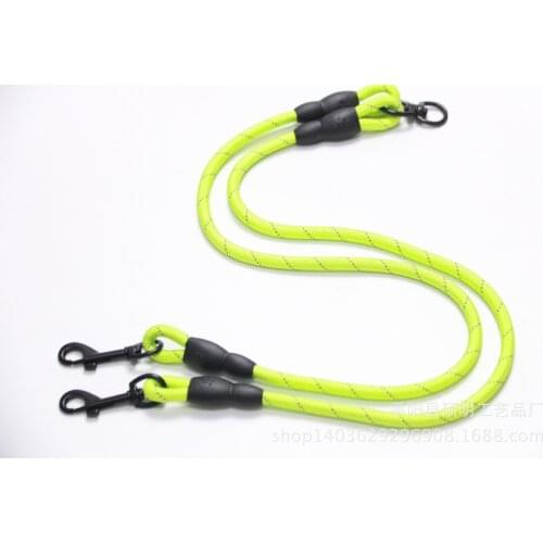 Nylon 2 Way Two Dogs Pet Leash Coupler Training Elastic Dog Collar Belt Dog Walk Running Leash Lead for Pet Dogs