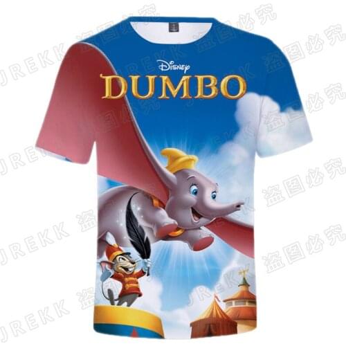 New Summer Short Sleeve Disney Dumbo Anime 3D Print T Shirts Boy Girl Kids Casual Fashion Streetwear Men Women Children Tops Tee