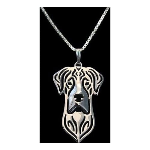 Wholesale cartoon Boho Chic Alloy Great dane necklace dog pendant jewelry golden colors plated 12pcs/lot