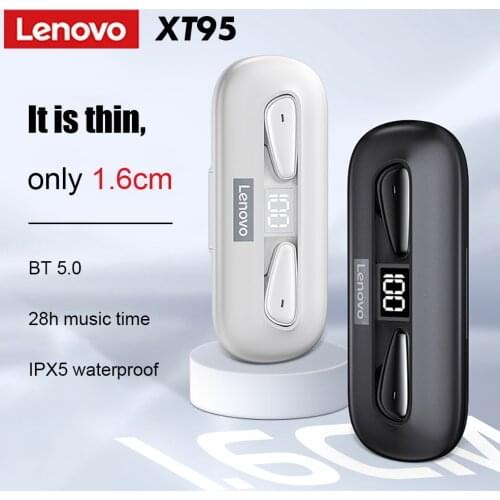 Lenovo Thinkplus Pods XT95 True Wireless Stereo Earphones BT 5.0 Headphones Waterproof IPX5 Sports Headset with MIC for Gaming