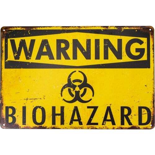 Warning Biohazard Hazard Sign Hazard Labels Novelty Metal Sign