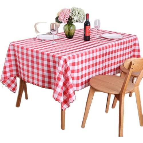 YRYIE Polyester Rectangle Checkered Table Cover Kitchen Table Linens Navy Pastoral Picnic Tablecloth for Resistant Dining Room