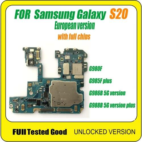 Unlocked motherboard For Samsung Galaxy S20 G980F G985F G986B G988B G981UMotherboard Original Logic Board