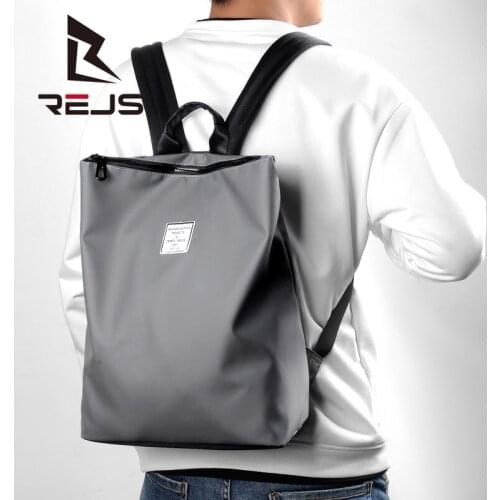 REJS LANGT Simple Backpack Men Fit 14 Inch Laptop Backpacks Waterproof City Office Work Business Mochila College Daypack