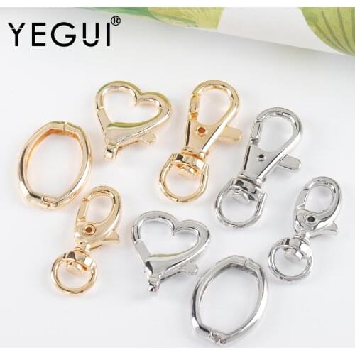YEGUI M1064,keychain,jewelry accessories,clasp hooks,jewelry finding,18k gold plated,material alloy,jewelry making,10pcs/lot