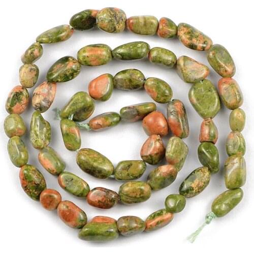 YHBZRET Natural Unakite Stone Irregular Gravel 4~8mm Loose spacers beads for Jewelry making bracelets DIY handiwork accessories