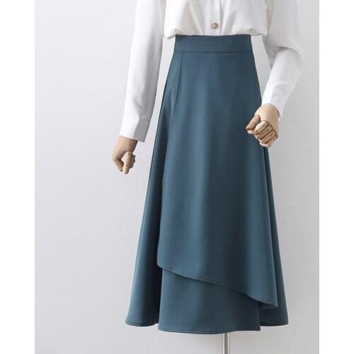 Spring and Summer Irregular Skirts 2021 New A-line Skirt Mid-length Umbrella Skirt High-waisted Thin Large Skirt Women