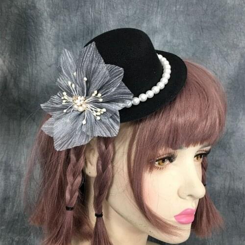 Handmade Banquet Bride Head Flower Hair Accessories Flower Hair Clip Retro Top Hat Party Hair Accessories