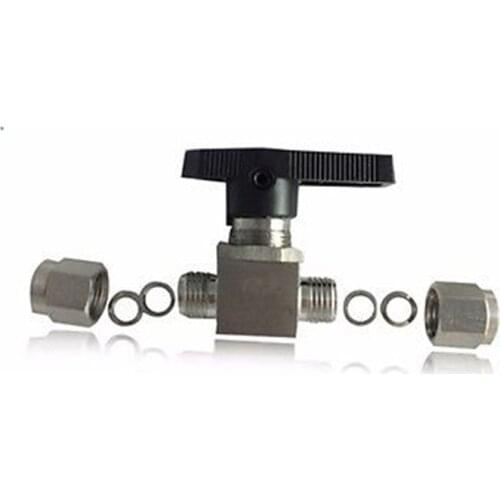 304 Stainless Steel Compression fitting shut off Ball Valve 915 PSI Q91SA PN 6.4 Fit For 6mm O/D Tube