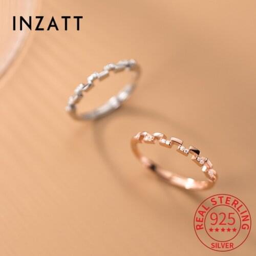 INZATT Real 925 Sterling Silver Zircon Irregular Adjustable Ring For Women Party Hiphop Fine Jewelry Accessories Drop shipping