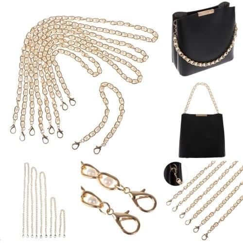 1PCS 60/100/110/120cm Cute Bead Chain Gold Pearl Strap For Bags Handbag Accessories Purse Belt Handles Tote Women Parts