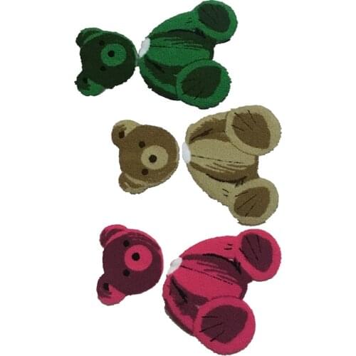 DD New Chenille Broken-headed Teddy Bear Embroideried sew on Patches for Clothes Towel Bear Embroidery Applique Sewing DIY 1PC