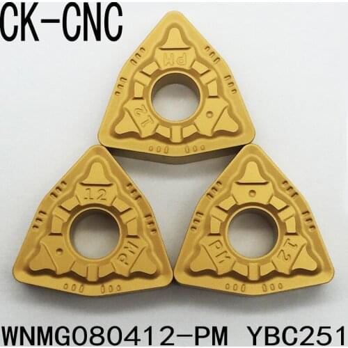 10pcs WNMG080412-PM YBC251 WNMG433-PM YBC251 cnc cutting tool Suitable for Stainless Steel Turning Inserts blade made in china