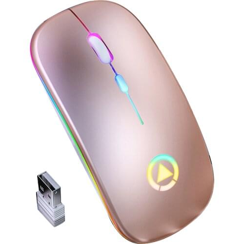 2.4GHz Wireless Optical Mouse With RGB Backlit USB Rechargeable For Laptop PC Computer Low Noise More Comfortable Up To 10 Meter