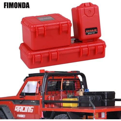 3Pcs Garage Series 1/10 Scale Military Storage Box Shipping Case for RC Crawler Axial SCX10 Traxxas TRX-4 TRX-6 MST Recat GEN8