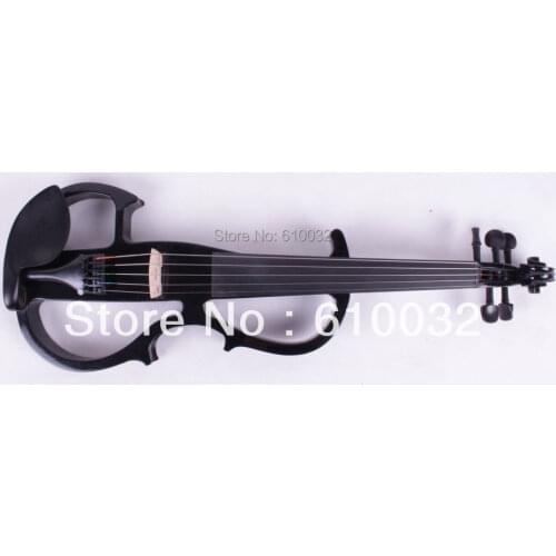 4/4 Electric Violin Solid wood 8 --18# black color 5 string make BIG JACK 1/4 PICKUP