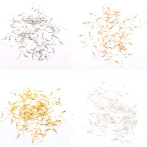 50pcs 4 Color Iron Bead Charm Earring Wires With Ear Hook Earrings Clasp Findings DIY Supplies For Jewelry Making 19*18mm A2213