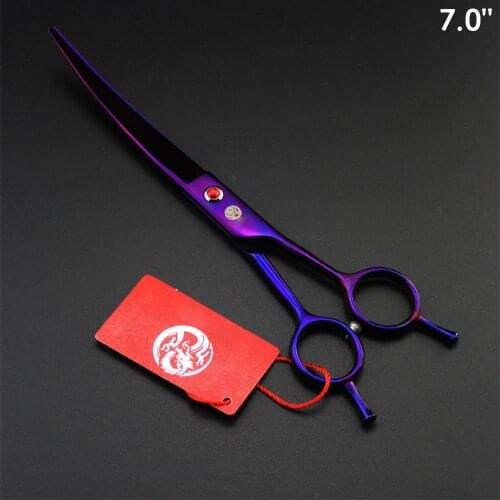 7 inch Professional Pet Grooming Scissors Cat Dog Hair Cutting Scissors Curved Shears Animal Pets Thinning Scissors Haircut Tool