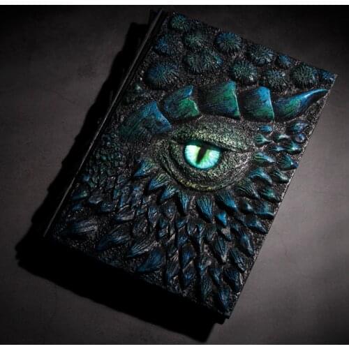 A5 Size Special Creativity Handmade Magic Resin Notebook Hand Book 3D Dragon Relief Diary Book