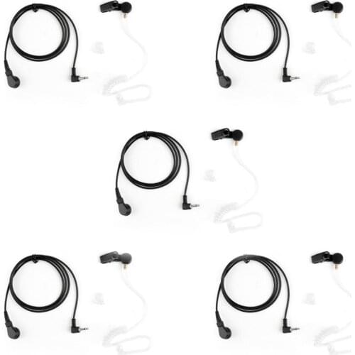 Artudatech 5Pcs 3.5mm Listen Only Security Covert Acoustic Tube Headset For MP3 MP4 Phone